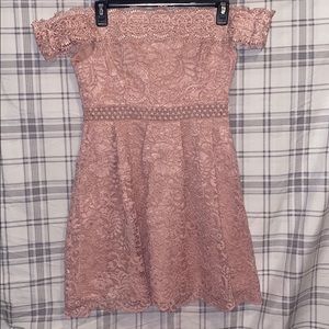 pink lace detail dresss